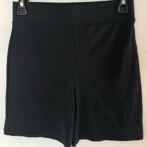 Forever 21 Black Ribbed Biker Shorts